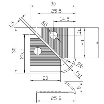 8MM SILVER TRADE TRIM CORNERS